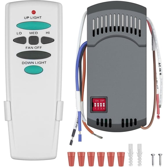 Universal Ceiling Fan Remote Control Kit with Up Down Light Replacement for 3-Speed Dimmer UC7078T UC7080T CHQ7078T L3H2010FANHD Fan-HD6 FAN-28R