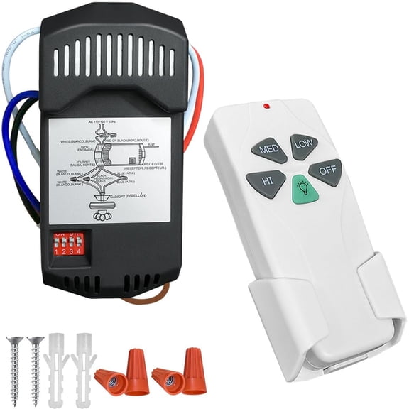 Universal Ceiling Fan Remote Control Kits with Light Dimmer 3 Speed FAN28R Receiver Lamp Dim Remote Replacement for Hunter,Replace FAN- 2AAZPFAN 11T KUJCE9103 UC7030T