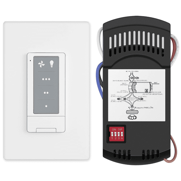 Universal Ceiling Fan Wall Remote Control Kit Replacement for Hampton Bay Hunter Harbor Breeze, 3-Speed Light Dimmer