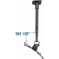 Universal Ceiling Projector Mount Bracket with Adjustable Height and Extendable Arms for Home and Office (Black)