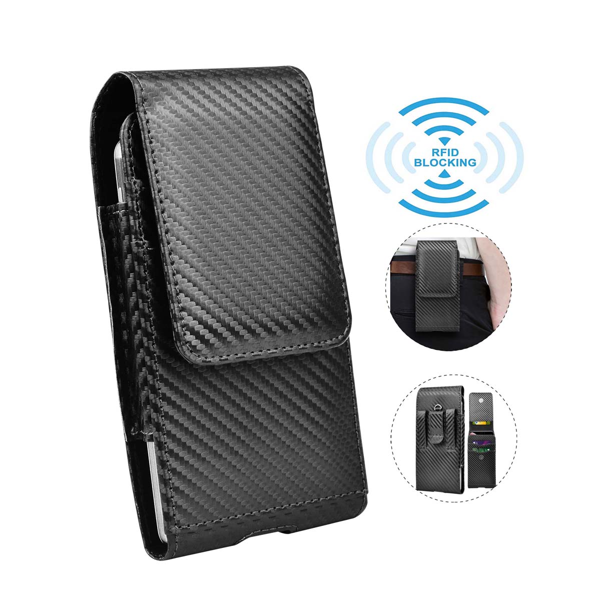 Universal Cell Phone Belt Holster Case, Tekcoo Vertical Leather Belt