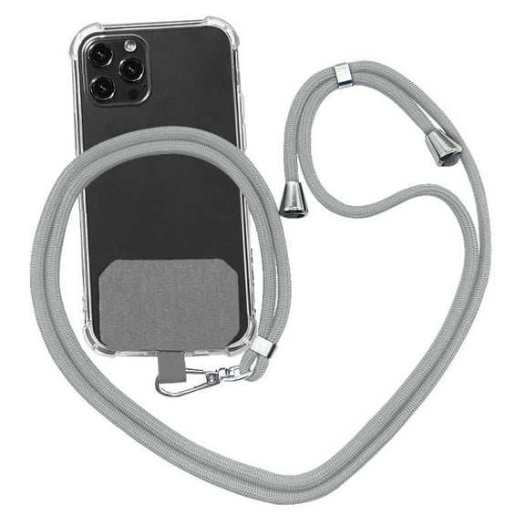 Universal Cell Phone Lanyard,Crossbody Lanyard with Adjustable Nylon Neck Strap for Most Mobile Phone, Grey