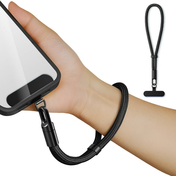 Universal Cell Phone Lanyard Strap for Hand & Wrist – Multifunctional Phone Patch Holder for Women & Men, Black