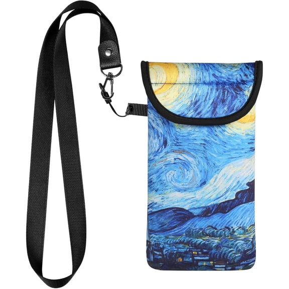 Universal Cell Phone Pouch Neoprene Phone Sleeve w/Belt Clip Loop & Neck Lanyard Strap Compatible for iPhone 17 Pro Max Galaxy S26 Ultra S25 FE S26+ A17 A57 Oneplus 15 Pixel 10 Pro XL Poco X8 Pro Max