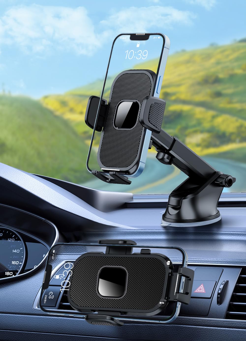 Universal Cell Phone ZS23 Holder for Car [Upgraded Phone Holders] Phone Stand for Car,Handsfree