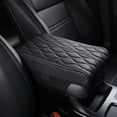thumbnail image 1 of Universal Centre Car Armrest Box Pad, Leather, Black, 1 of 5