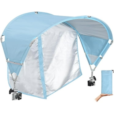 Universal Chair Umbrella Canopy, UPF 50+ Sun Shade with Adjustable Clamp Clip for Beach Chair, Outdoor Camping Chair, Sports Chair, Lawn Chair, Tanning Chair, Zero Gravity Chair, Blue 2 Pack