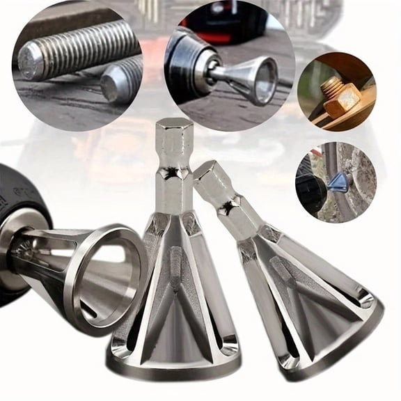 Chamfer Tool for Metal & Pipe Repair, Universal Deburring Drill Bit for Bolt Edge Repair and Metal Finishing