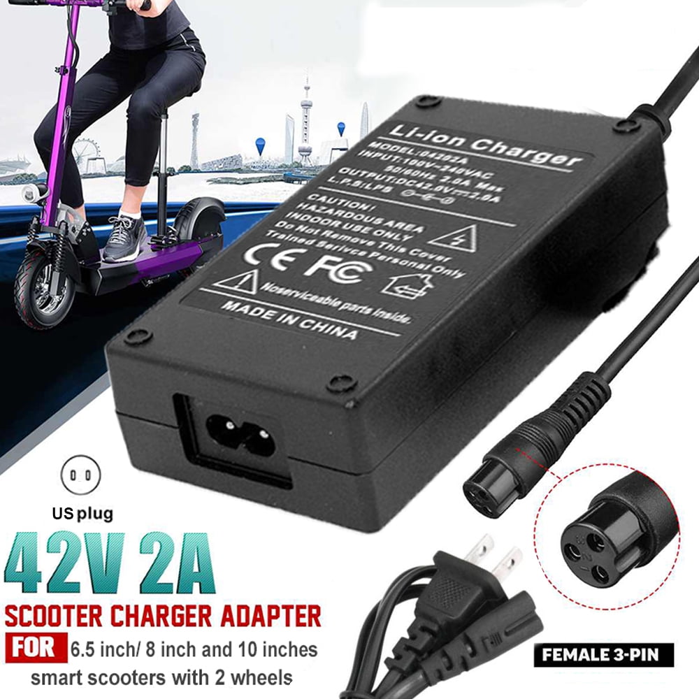 Scooter Charger 3 PINS Hoverboard Power Adapter 42V2A 2 Wheels Self  Balancing 