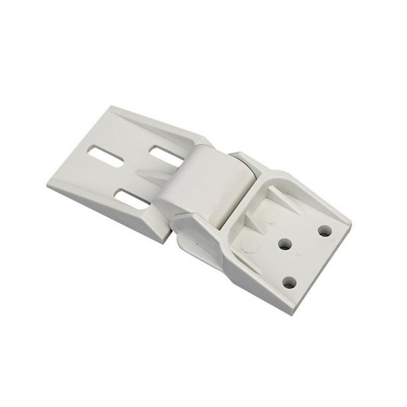 Universal Chest Freezer Hinge - White Plastic for Small Freezers, 128mm, Adjustable Opening Angle 95°-110°