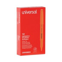 Universal Chisel Tip Fluorescent Orange Ink Orange Barrel Pocket Highlighters (1 Dozen)