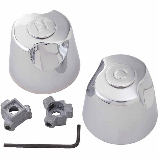 Universal Chrome Faucet Handles, 2Pack