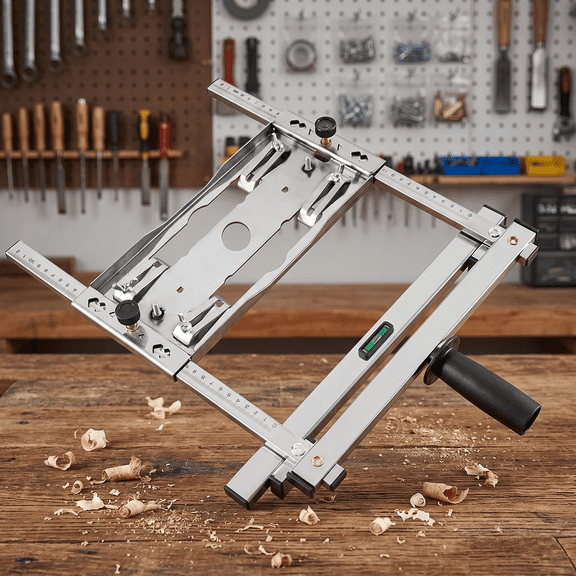Universal Circular Saw Guide Rail, Stainless Steel Woodworking Cutting Guide for Miter Saw & Trimmer, Adjustable 0-32"