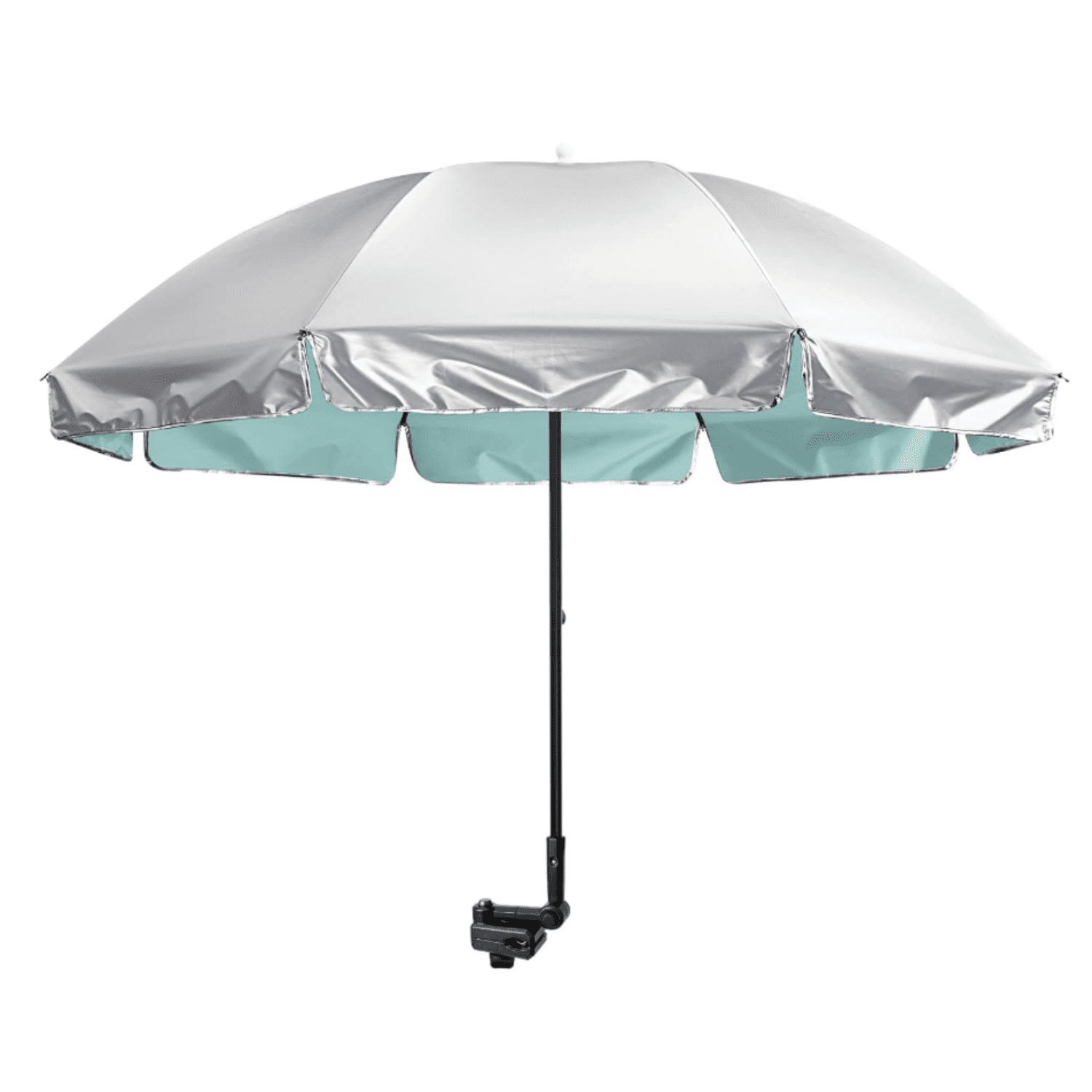 Universal Clamp On Umbrella Adjustable Outdoor UV Protection Beach Chair Umbrella for Strollers, Wheelchairs, Patio Chairs, and Golf Carts