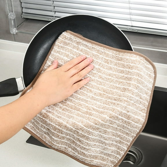 Universal Cleaning Towels, Bulk 5 Pack, 9.84” X 9.84” Fully Bordered Commercial Grade Terry Weave Cloth Bar Mops for Everyday Restaurant or Home Use