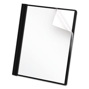 Universal Clear Front Report Cover, Tang Fasteners, Letter Size, Black, 25/Box (57120)