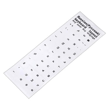 Russian + English Keyboard Stickers – White Letters On Black, Aussie Stock