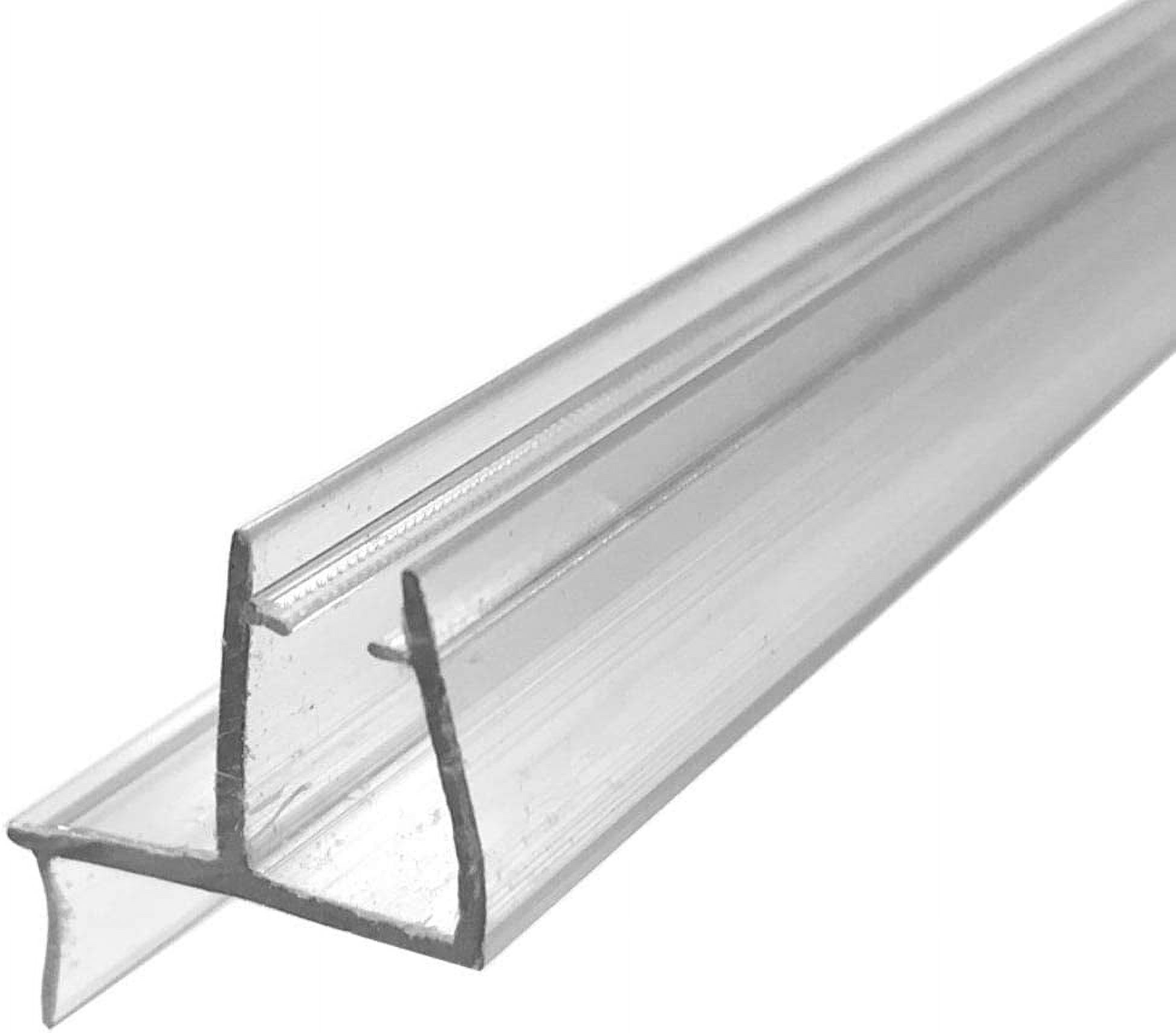 Universal Clear Shower Door Bottom Sweep with Drip Rail for 3/16" and 1