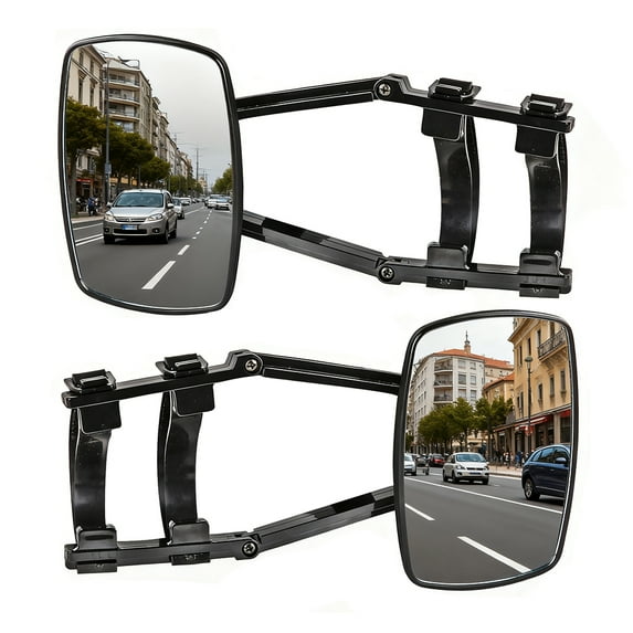 Universal Clip-on Trailer Mirrors, 2-Pack, Rotating Adjustable Dual-View Trailer Mirrors, Suitable for Cars, Trucks, and Trailers