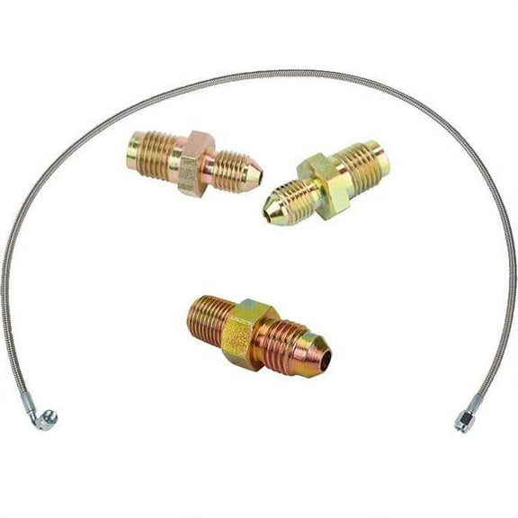 Speedway Motors Universal Clutch Hydraulic Line Kit with -4 AN Fittings, 36 Inch Stainless Braided PTFE Hose, Bulkhead Adapters, 90 Degree and Straight Ends