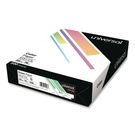 Universal Colored Paper 20 lb. 8-1/2" x 11" Green 500 Sheets Per Ream 11203