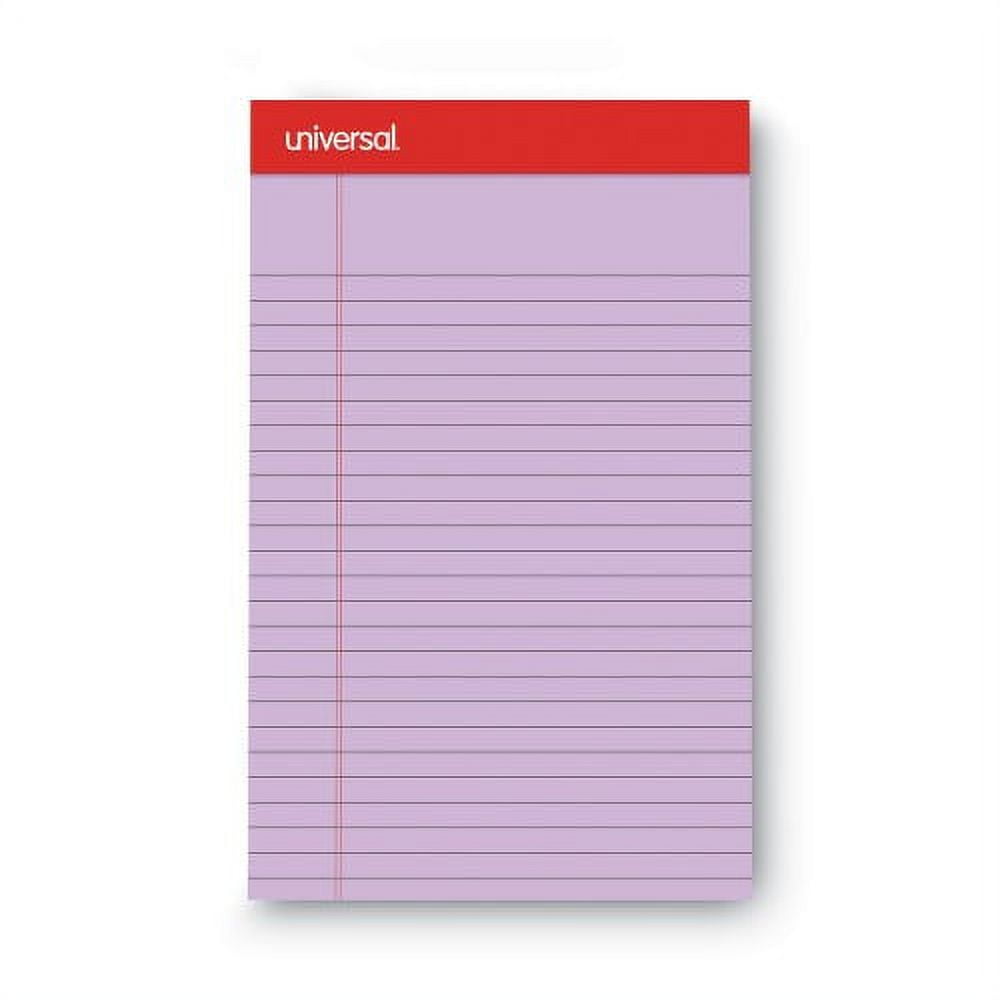 Universal Colored Perforated Ruled Writing Pads, Narrow Rule, 50 Orchid