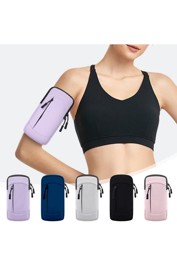 Universal Comfort Phone Arm Bag Phone Holder Running Armband Adjustable Wristband Phone Holder for Exercise Workout Compatible with All Phones(Black)