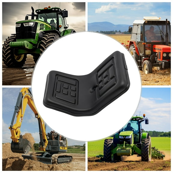 Universal Compact Tractor Seat with Sliding Rails & Drain Hole Adjustable PU Seat for Mower, Digger, Dumper Heavy-Duty, Waterproof, Black