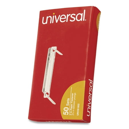Universal Complete Steel Two-Piece Paper File Fasteners Box, 50 Count