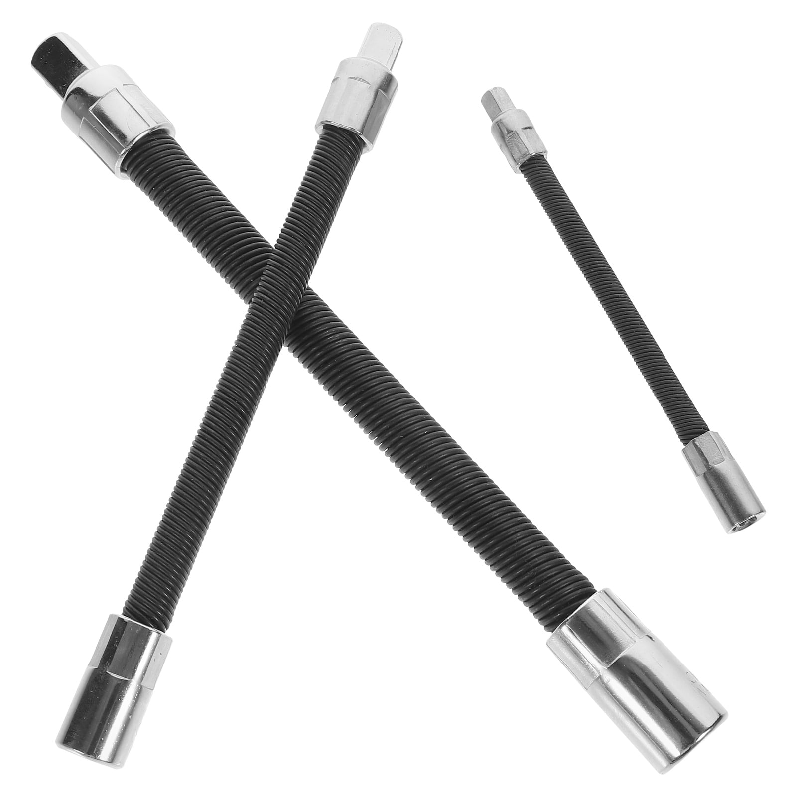 Flexible Socket Extension Set with 1/4 3/8 1/2 Inch Bars for Home Use Made of Steel Black Color