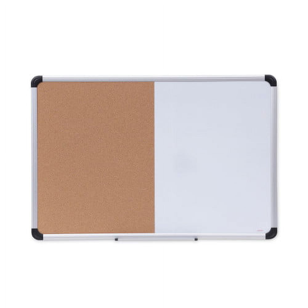 36" x 24" Magnetic White and Cork Combo Board with Aluminum Frame
