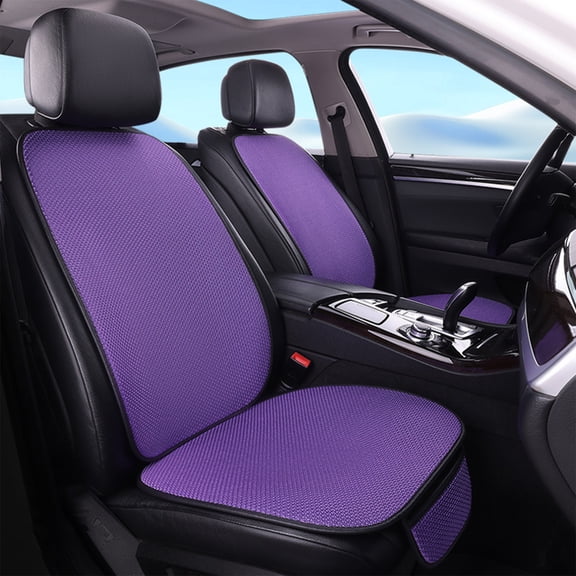 Universal Cotton Linen Auto Seat Covers Pad - Waterproof, Breathable, Non-Slip, Shock Absorption Cushion Protector Accessories, Purple