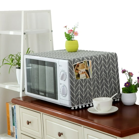 Universal Cotton Linen Dust Cover with Storage Bag for Kitchen Microwave Oven
