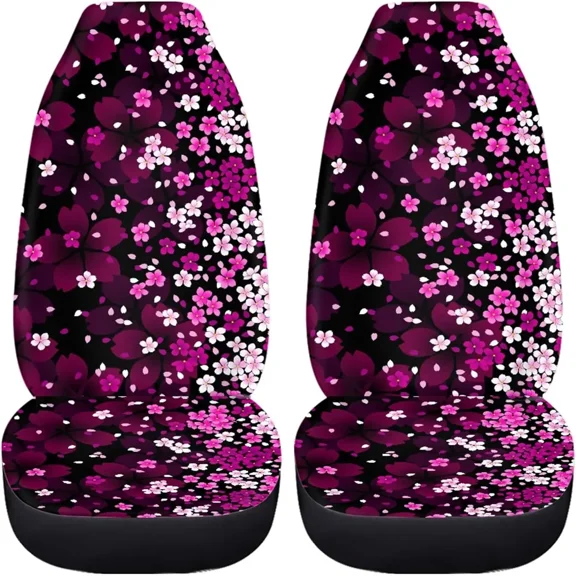 Universal Covers Mat Car Protetors Interior Protector Seat Front Vehicle Set Pcs 2 Accessories Car Covers Seat Blossom Cherry