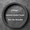 thumbnail image 1 of Universal Cowhide Suede Steering Wheel Cover, Breathable 14.96" Car Steering Wrap Accessory, 1 of 5