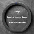 thumbnail image 1 of Universal Cowhide Suede Steering Wheel Cover, Breathable 14.96" Car Steering Wrap Accessory, 1 of 5