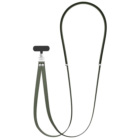 Universal Crossbody Phone Strap, Adjustable Length, Double Lanyard Holder with Adapter for Case - Compatible with iPhone 17 Pro Max, 16, 15 Plus, SE, etc - Green