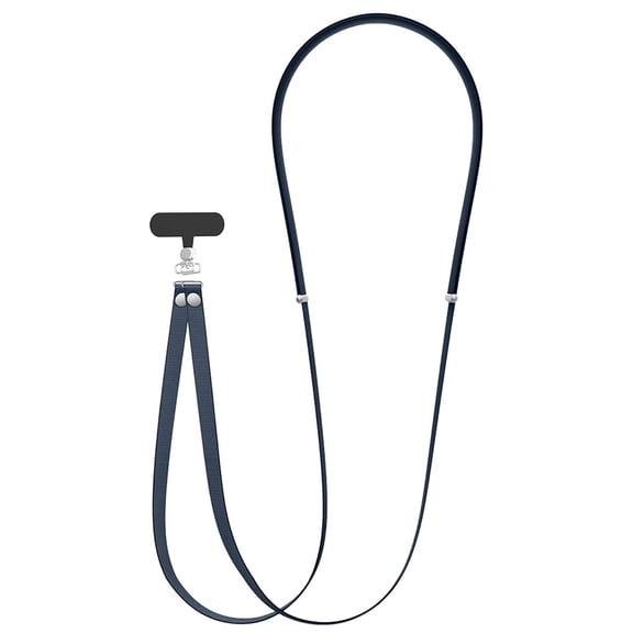 Universal Crossbody Phone Strap, Adjustable Length, Double Lanyard Holder with Adapter for Case - Compatible with iPhone 17 Pro Max, 16, 15 Plus, SE, etc - Navy Blue