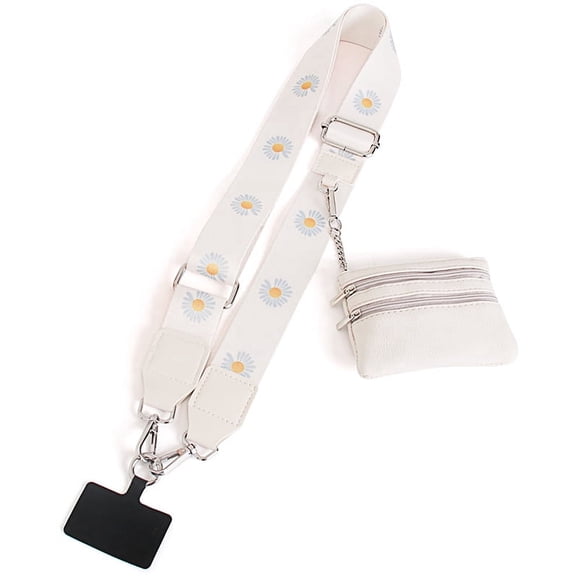 Universal Crossbody Strap for Phone Case with Zippered Pouch/Purse, Fashion Wrist Lanyard Compatible with iPhone 15 Pro Max, 15 Plus, 12 Mini, etc