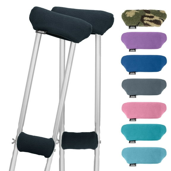 Universal Crutch Underarm Pad and Hand Grip Covers, Black