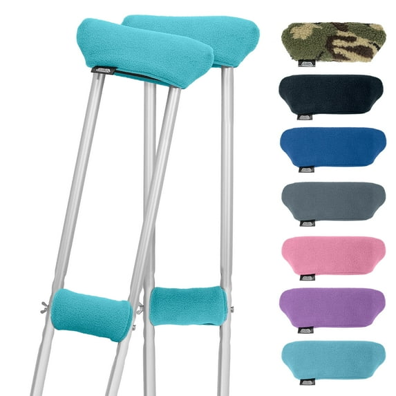 Universal Crutch Underarm Pad and Hand Grip Covers, Teal