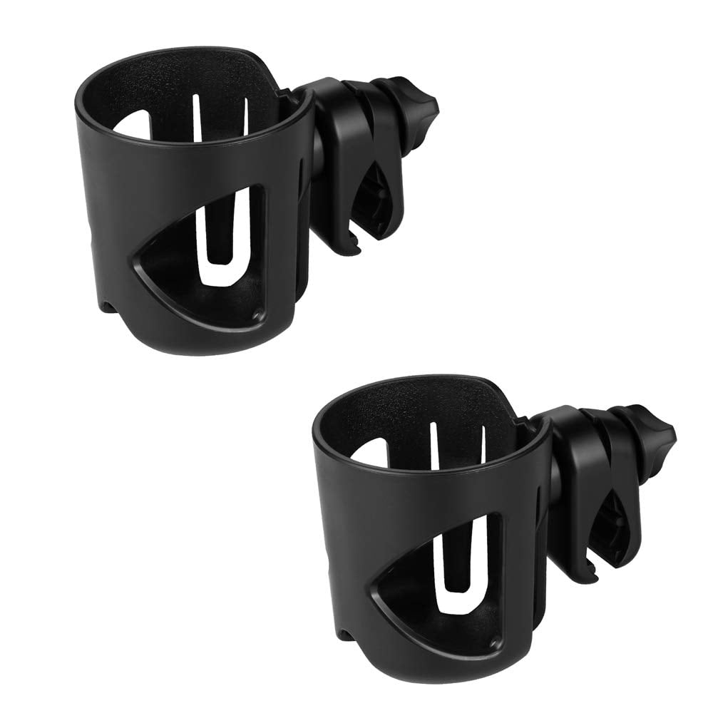 Universal Cup Holder, Stroller Cup Holder, 360° Rotatable Large Caliber Designed Bottle Holder for Stroller, Bike, Wheelchair, Walker, Scooter, Black