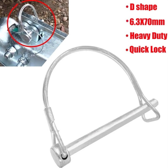 Universal D Shape Trailer Coupler Safety Hitch Pin Lock Heavy Duty towing Hook
