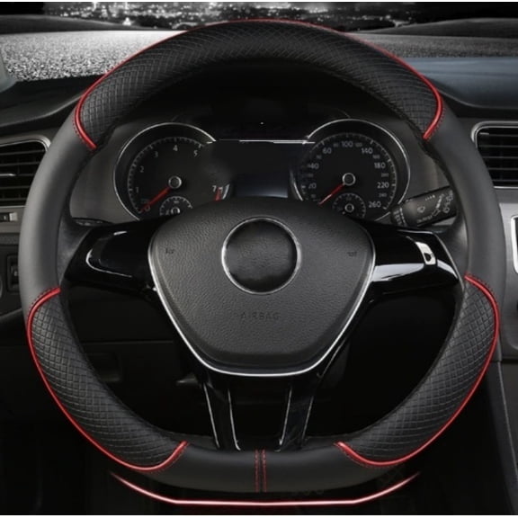 3D PU Leather Steering Wheel Cover No Inner Ring Universal Fit for Cars ...