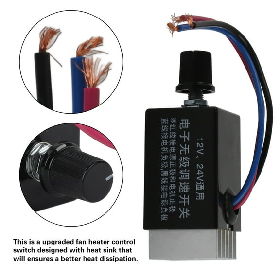 Universal DC 12V/24V Motor Speed Controller Switch For Car Truck Fan Heater Control