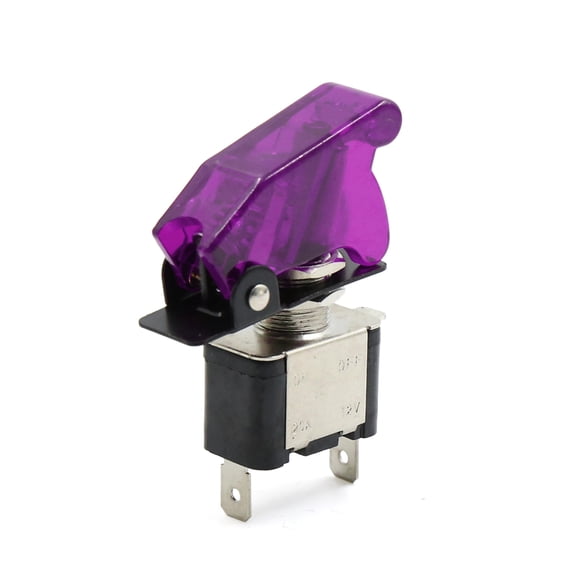 Universal DC 12V Purple  Cover SPST Toggle ON/OFF Control Switch w Light