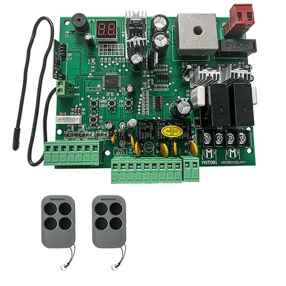 Universal DC 24V PCB Board for Automatic Double Arms Swing Gate Opener Control Board Panel Smart Control Center System A,1 * Gate Opener Control Board 2 * Remote Control