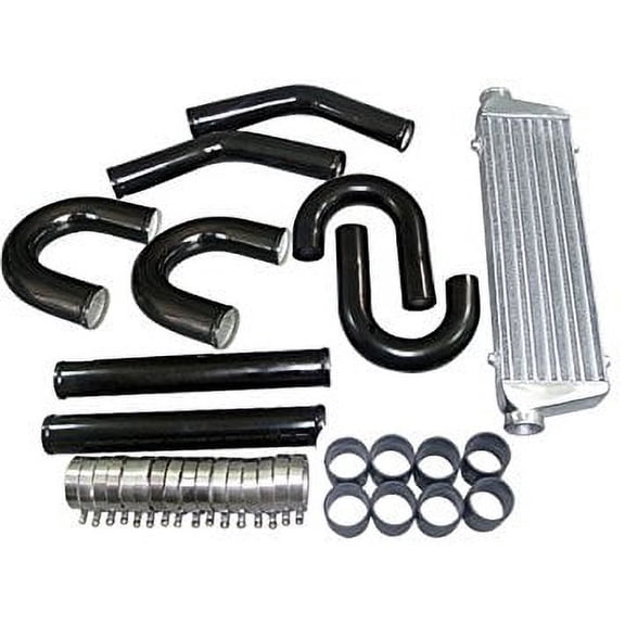 Universal DIY 28x7x2.5 Intercooler + 2.5 Inch Black Piping kit Mazda RX-7