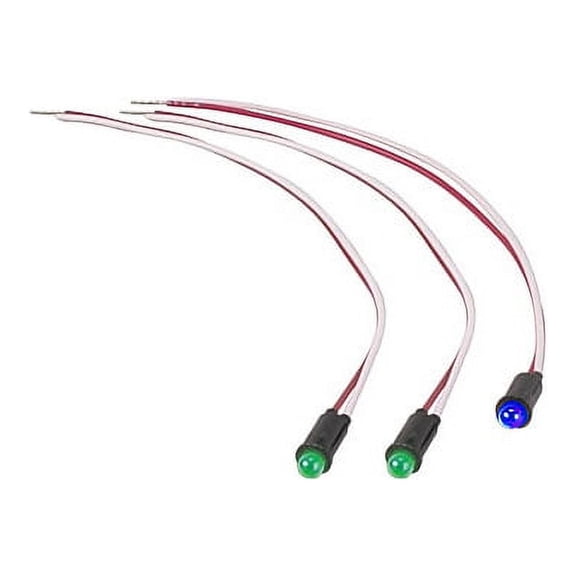 Universal Dash Indicator LED Light Bulb Kit, 1/4 Inch, Blue/Green