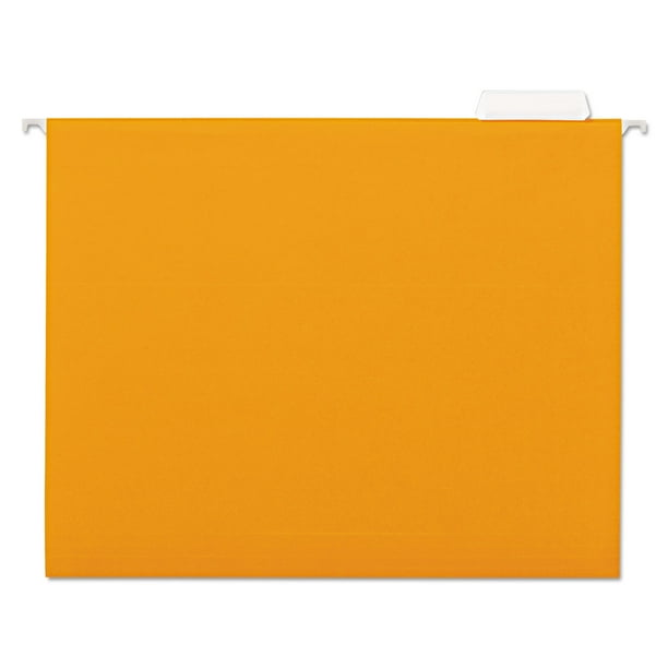 Colored Reinforced Hanging Folders, Letter Size, 1/5-Cut Tabs, Orange, 25/Box Colored Reinforced Hanging Folders, Letter Size, 1/5-Cut Tabs, Orange, 25/Box